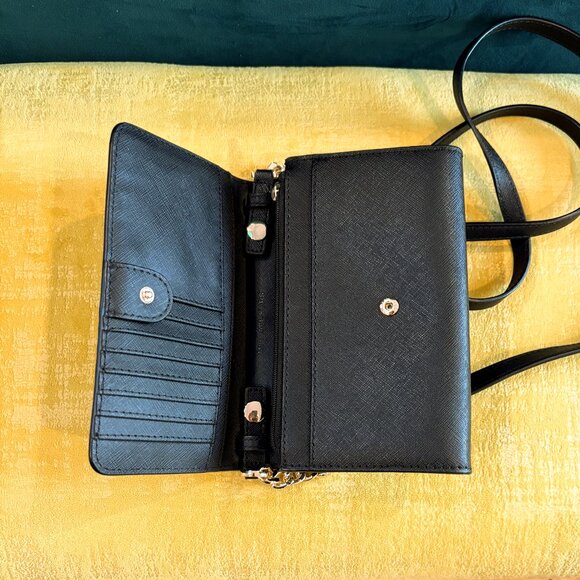 Michael Michael Kors Jet Set Travel Black Saffiano Leather Crossbody Bag - Picture 6 of 6